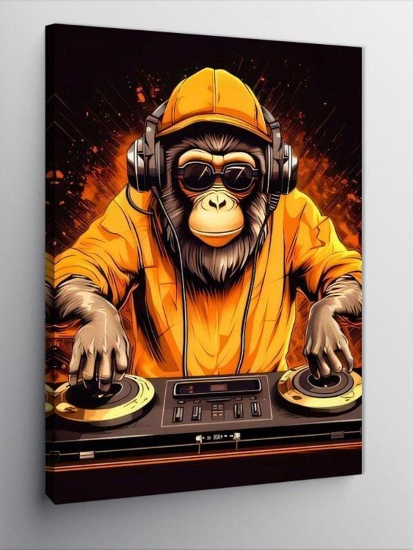 Kanvas Tablo Dj Monkey - Image 1