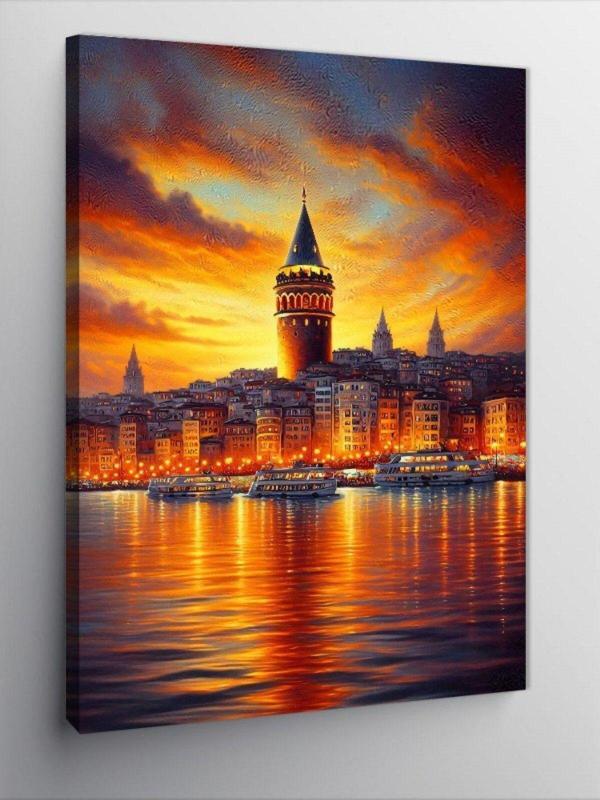 Kanvas Tablo Galata Kulesi Gün Batımı - Image 1