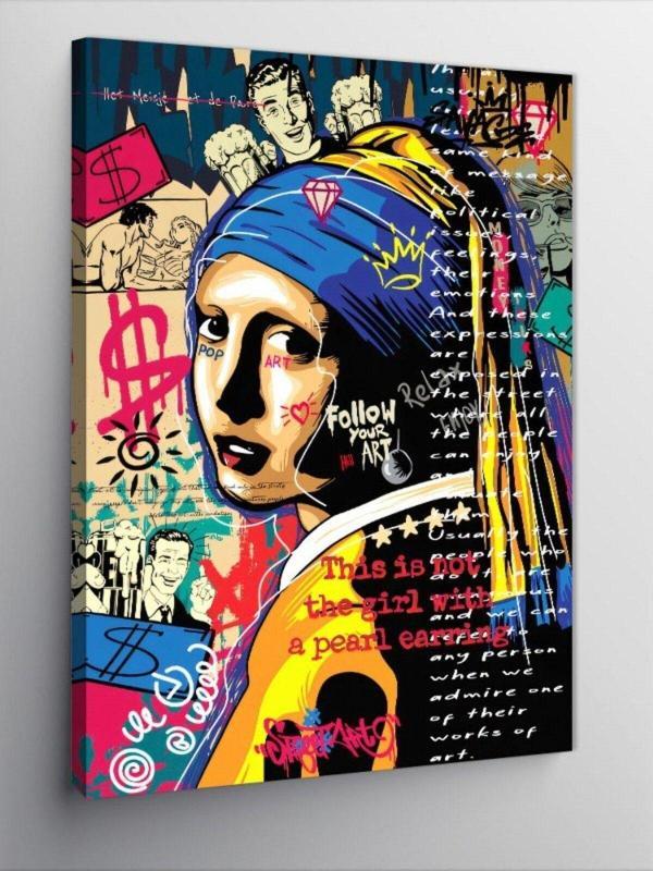 Kanvas Tablo İnci Küpeli Kız Pop Art - Image 1