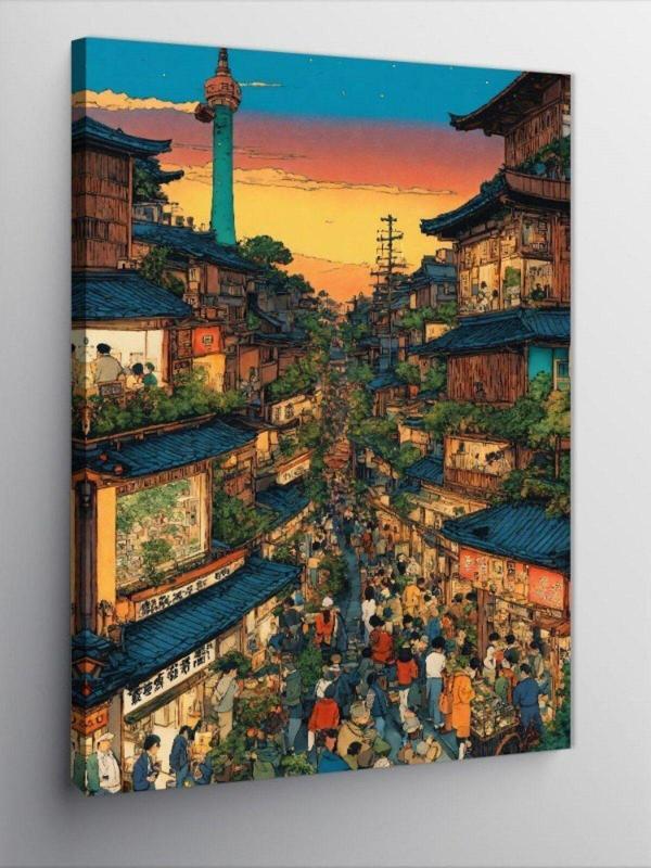 Kanvas Tablo Japonya'Da Pazariçi - Image 1