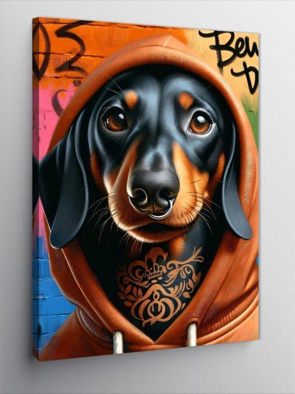Kanvas Tablo Kapşonlu Köpek - Image 1