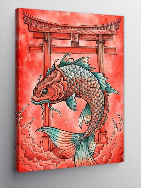 Kanvas Tablo Kırmızı Japon Balığı - Image 1