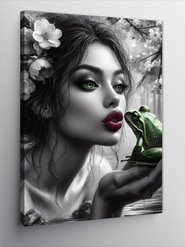 Kanvas Tablo Kurbağa Ve Kadın - Image 1