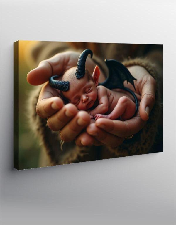 Kanvas Tablo Minik Çocuk Kanatlı - Image 1