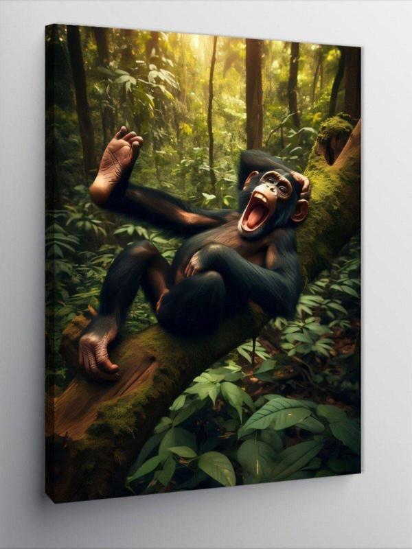 Kanvas Tablo Ormanda Salıncakta Maymun - Image 1