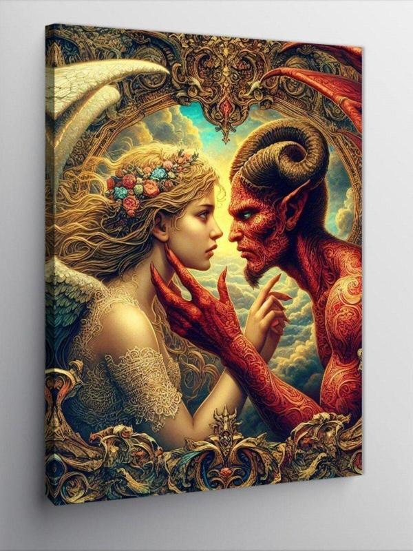 Kanvas Tablo Şeytan Ve Melek - Image 1