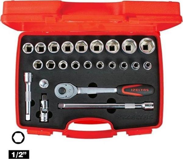İZELTAŞ 1/2" ALTI KÖŞE LOKMA TAKIMI 24 PARÇA - Image 1