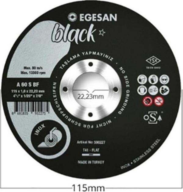 EGESAN 115*1*22,23 INOX PASLANMAZ KESİCİ TAŞ - Image 1