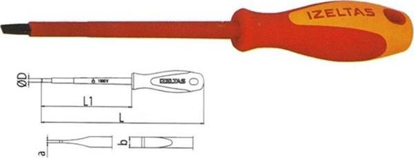 İZELTAŞ 5.5x125 1000V İZOLELİ ELEKTRİKÇİ DÜZ TORNAVİDA - Image 1
