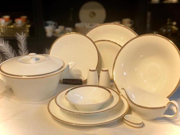 Evaliza Coupe Paisley Altın Yemek Takımı 60 Parça - Image 1