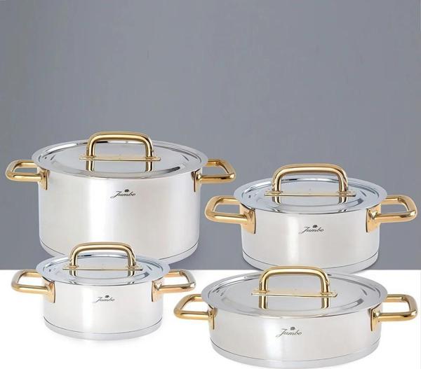 Jumbo Metalix Titanyum Gold 8 Parça Tencere Seti - Image 1