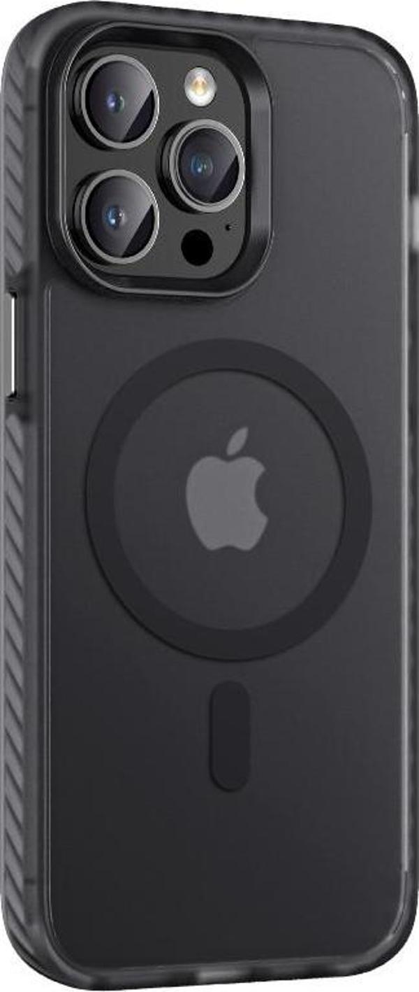 Apple iPhone 14 Pro Kılıf Mat Arka Yüzey Wireless Şarj Özellikli Zore Locik Kapak - Image 1