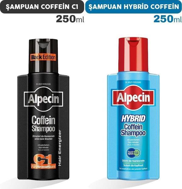 Alpecin Şampuan Black Coffein C1 250 ml ve Hybrid Coffein 250 ml - Image 1