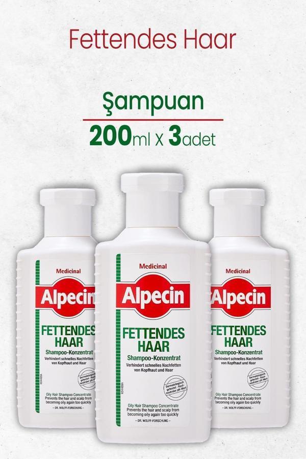 Alpecin Şampuan Fettendes Haar 200 ml x 3 Adet - Image 1