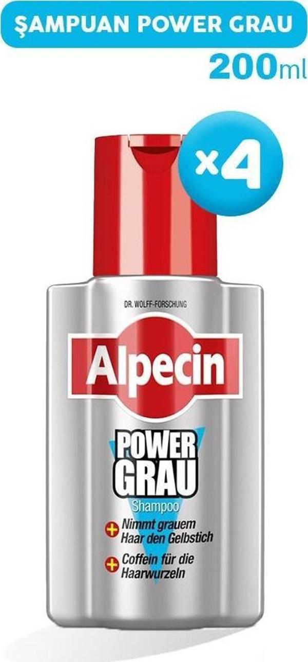 Alpecin Şampuan Power Grau 200 ml x 4 - Image 1