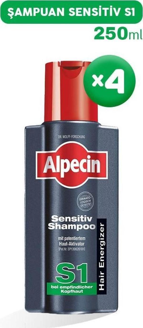 Alpecin Şampuan Sensitiv S1 250 ml x 4 - Image 1