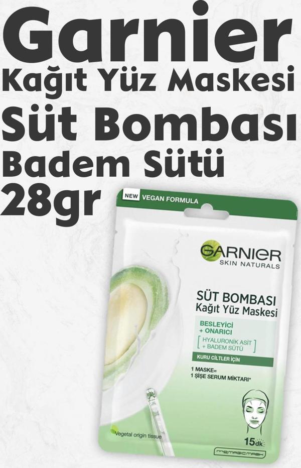 Garnier Kağıt Yüz Maskesi Süt Bombası Badem Sütü 28 gr - Image 1