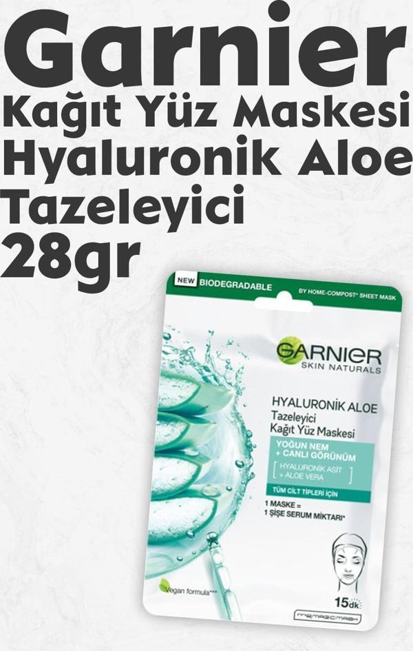 Garnier Kağıt Yüz Maskesi Tazeleyici Hyaluronik Aloe 28 gr - Image 1