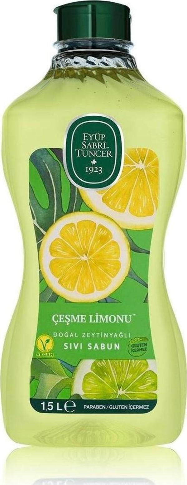 Eyüp Sabri Tuncer Çeşme Limonu Doğal Zeytinyağlı Sıvı Sabun 1.5 Lt - Image 1