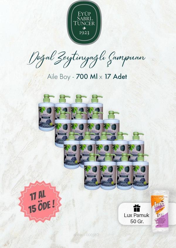 Eyüp Sabri Tuncer Doğal Zeytinyağlı Şampuan 17 AL 15 ÖDE 700 ml ve Pamuk - Image 1