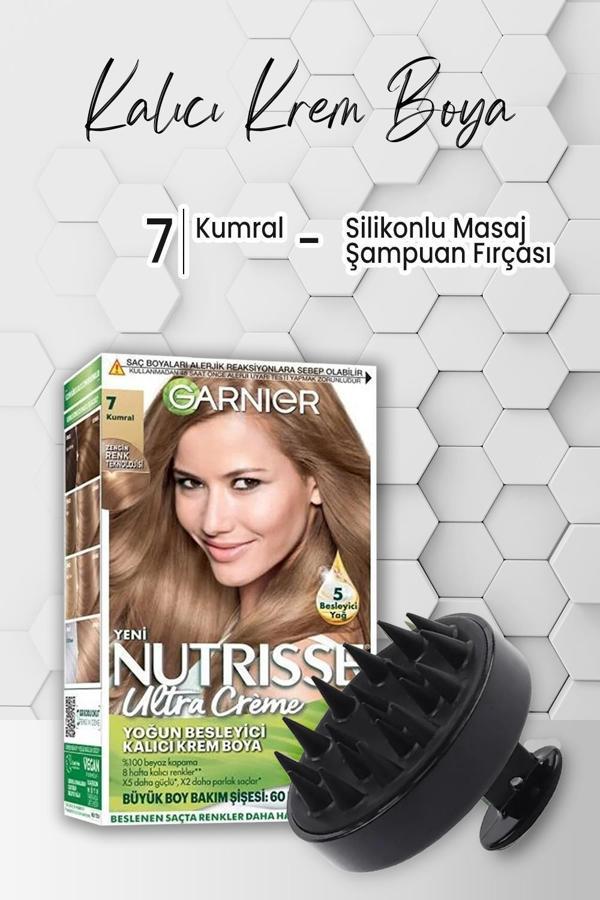 Garnier Nutrisse Krem Saç Boyası 7 Kumral ve Şampuan Fırçası Siyah - Image 1