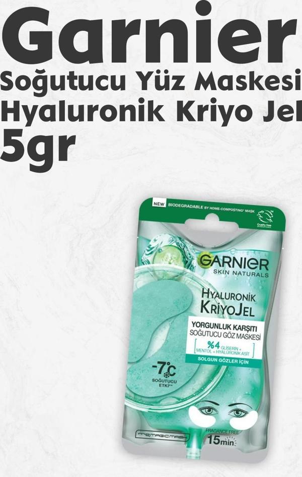 Garnier Soğutucu Göz Maskesi Hyaluronik Kriyo Jel 5 gr - Image 1