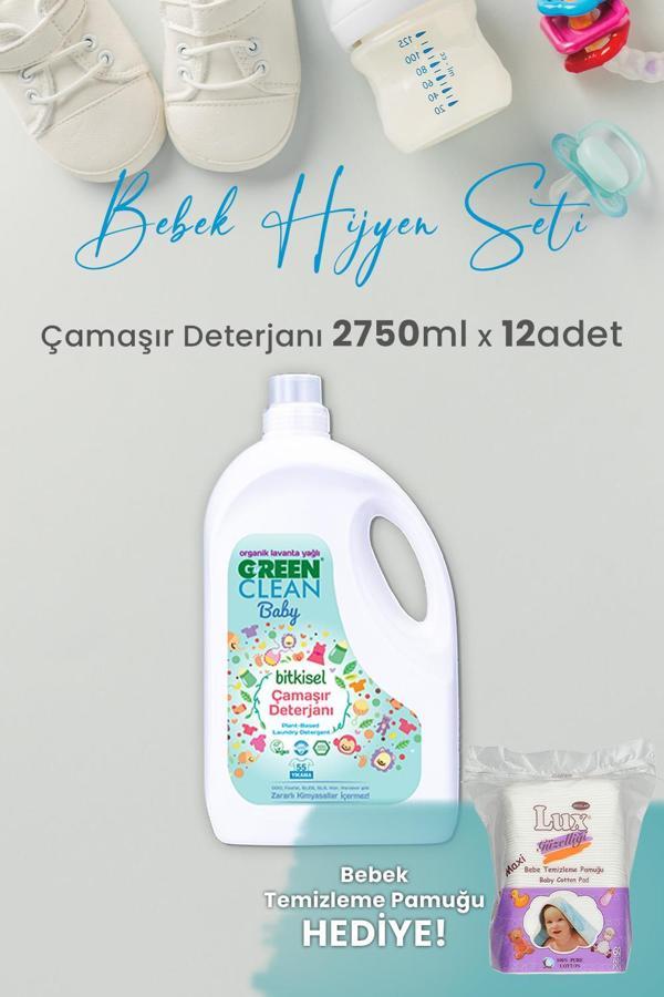 Green Clean Baby Bitkisel Çamaşır Deterjanı Lavanta Yağlı 2750 ml x 12 Adet ve Hediyeli - Image 1