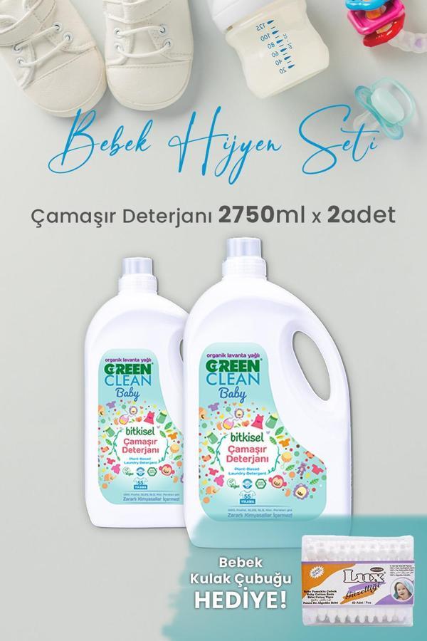 Green Clean Baby Bitkisel Çamaşır Deterjanı Lavanta Yağlı 2750 ml x 2 Adet ve Hediyeli - Image 1