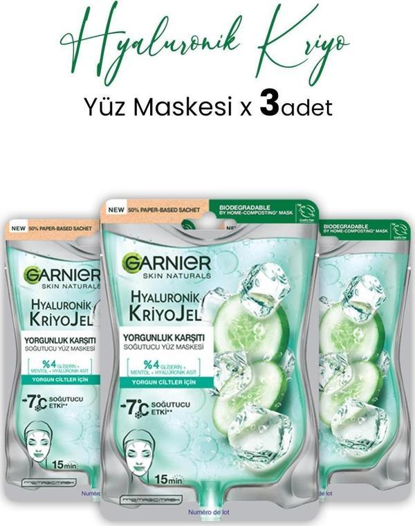 Garnier Soğutucu Yüz Maskesi Hyaluronik Kriyo Jel 27 gr x 3 Adet - Image 1