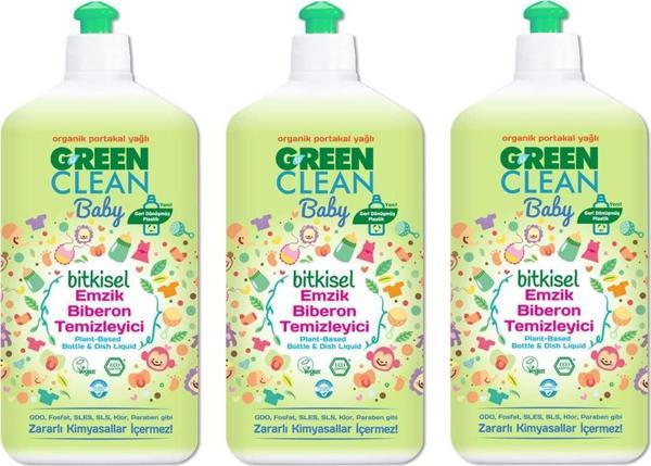 Green Clean Baby Bitkisel Emzik Biberon Temizleyici 500 ml x 3 Adet - Image 1