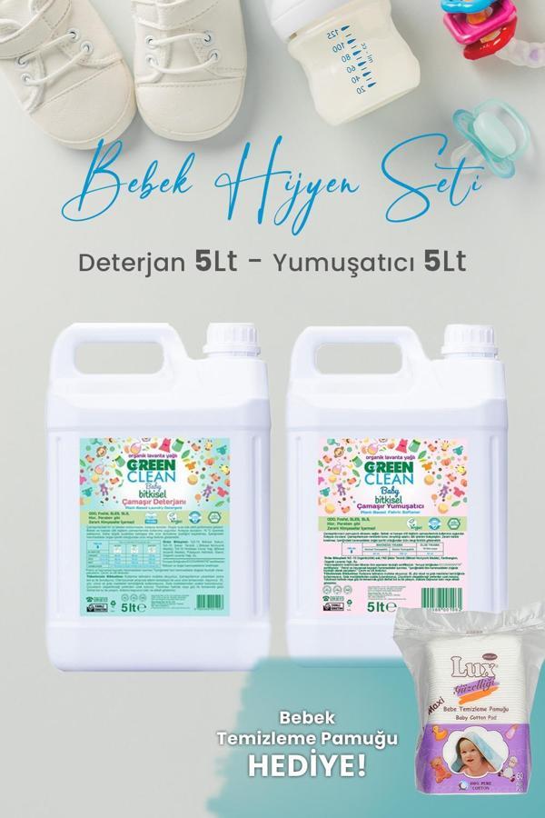 Green Clean Baby Bitkisel Lavanta Yağlı Çamaşır Deterjanı, Yumuşatıcı 5 lt ve Hediyeli - Image 1