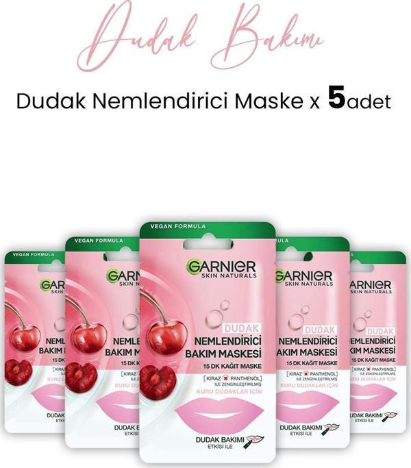 Garnier Dudak Nemlendiricisi Kağıt Bakım Maskesi 5 gr x 5 Adet - Image 1