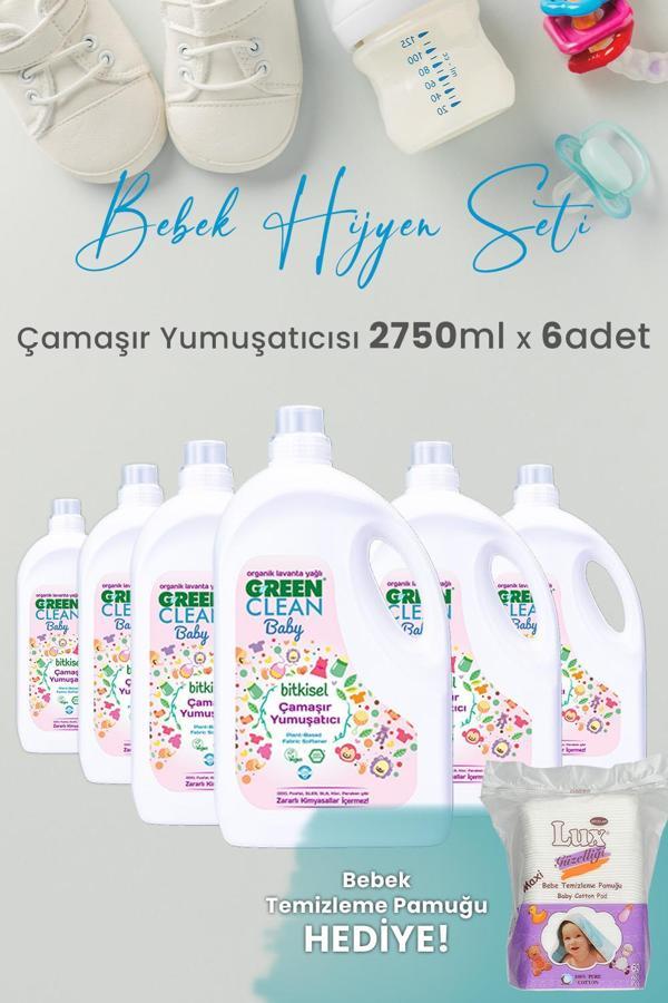 Green Clean Baby Çamaşır Yumuşatıcısı 2750 ml Yıkama x 6 Adet ve Hediyeli - Image 1