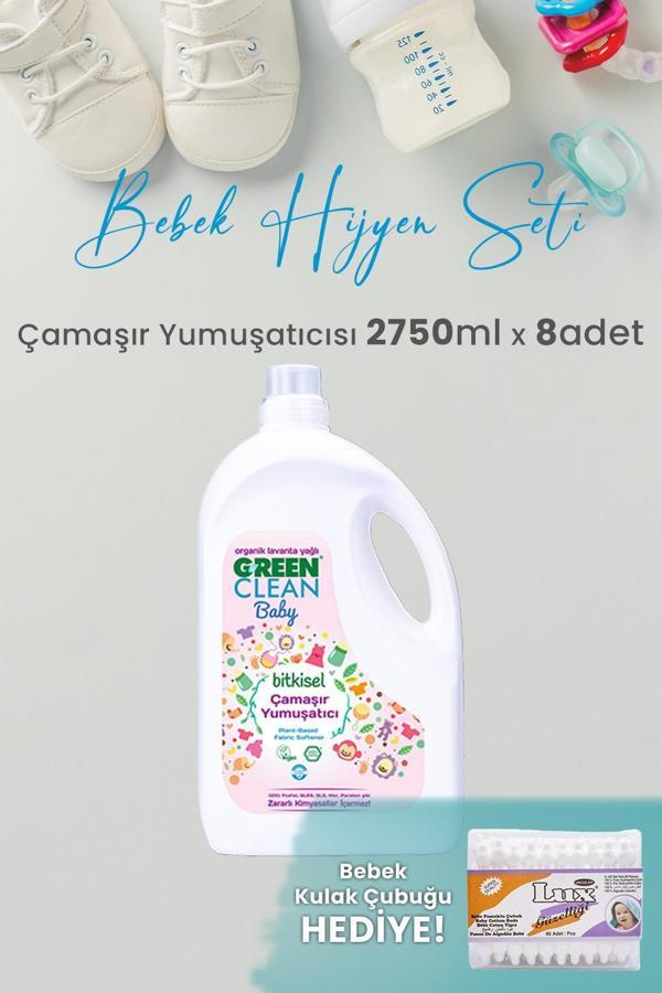 Green Clean Baby Çamaşır Yumuşatıcısı 2750 ml Yıkama x 8 Adet ve Hediyeli - Image 1
