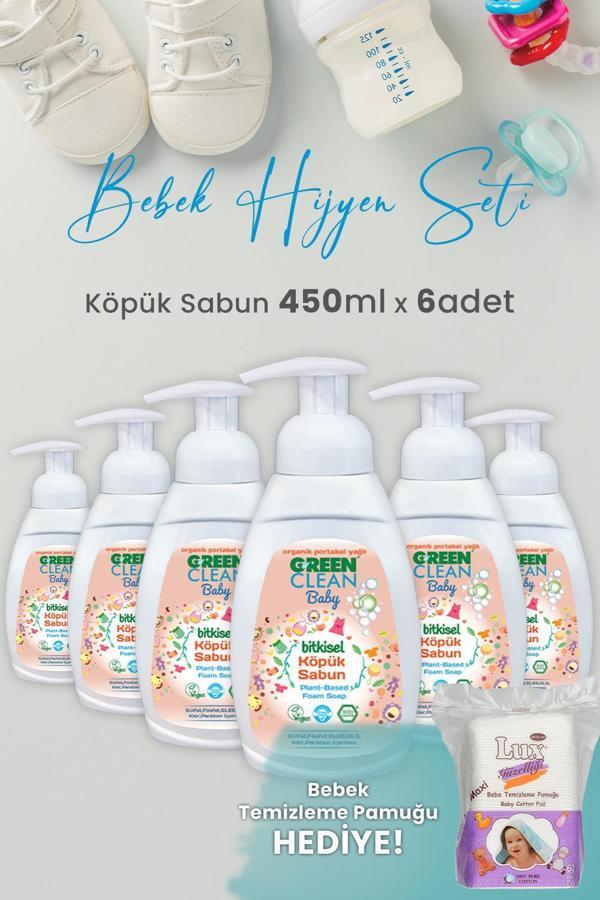 Green Clean Baby Köpük Sabun Portakal Yağlı 450 ml x 6 Adet ve Hediyeli - Image 1