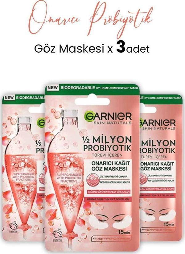 Garnier Kağıt Göz Maskesi Onarıcı Probiyotik 6 gr x 3 Adet - Image 1