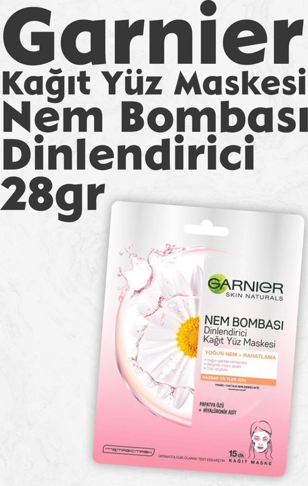 Garnier Kağıt Yüz Maskesi Nem Bombası Dinlendirici 28 gr - Image 1