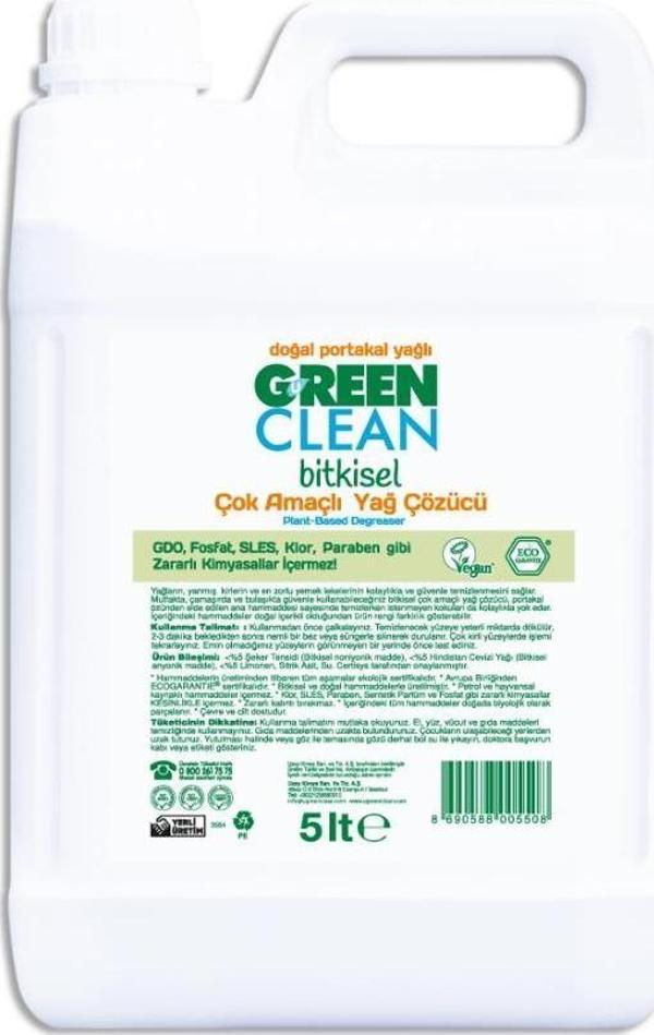 Green Clean Bitkisel Mutfak Temizleyici Çok Amaçlı Yağ Çözücü 5 lt - Image 1