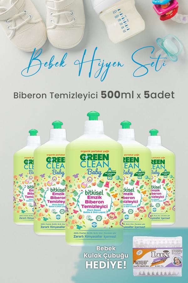 U green Clean Baby Bitkisel Biberon Emzik Temizleyici 500 ml x 5 Adet ve Hediyeli - Image 1