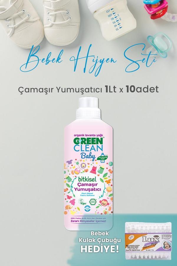 U Green Clean Baby Çamaşır Yumuşatıcı 1 L x 10 Adet ve Hediyeli - Image 1