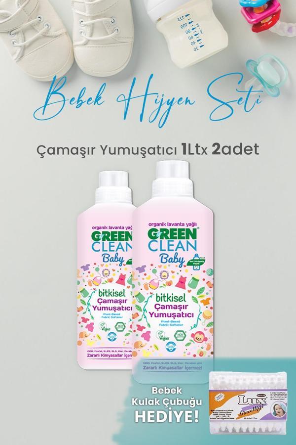 U Green Clean Baby Çamaşır Yumuşatıcı 1 L x 2 Adet ve hediyeli - Image 1