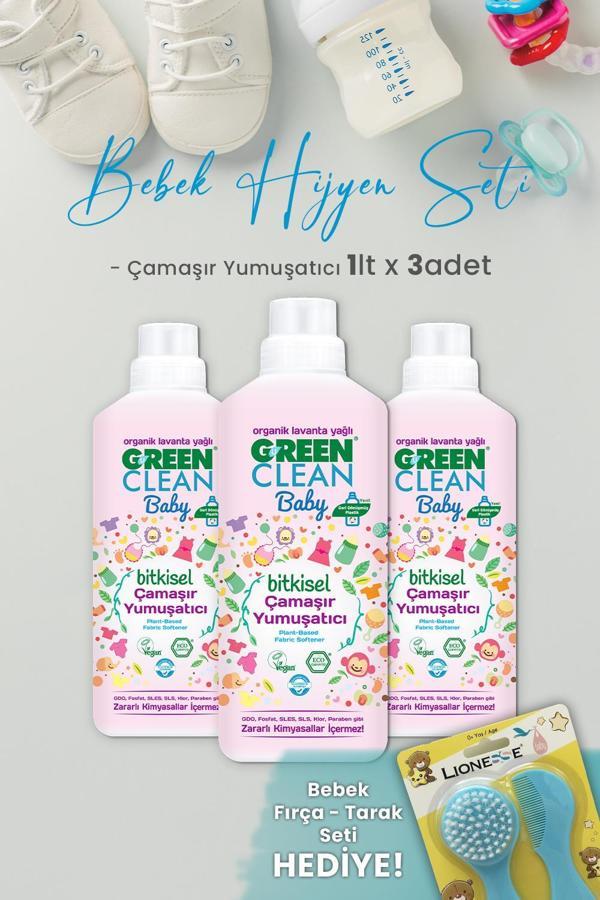 U Green Clean Baby Çamaşır Yumuşatıcı 1 L x 3 Adet ve Hediyeli - Image 1