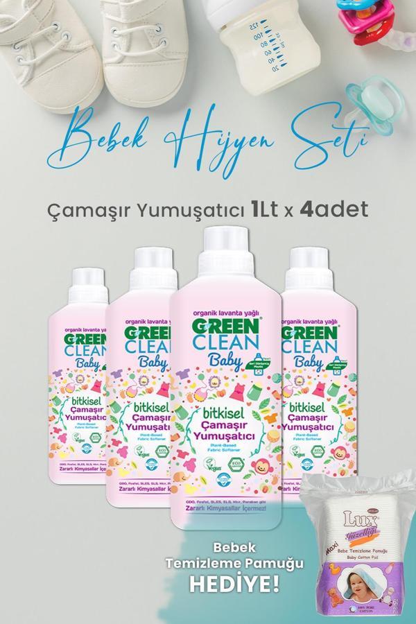 U Green Clean Baby Çamaşır Yumuşatıcı 1 L x 4 Adet ve Hediyeli - Image 1