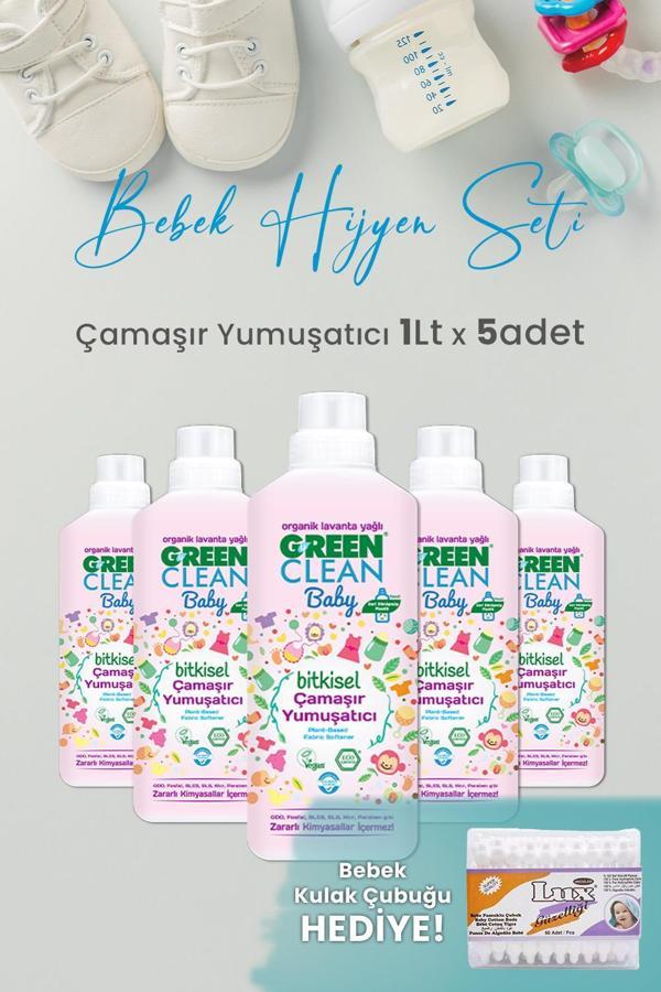 U Green Clean Baby Çamaşır Yumuşatıcı 1 L x 5 Adet ve Hediyeli - Image 1