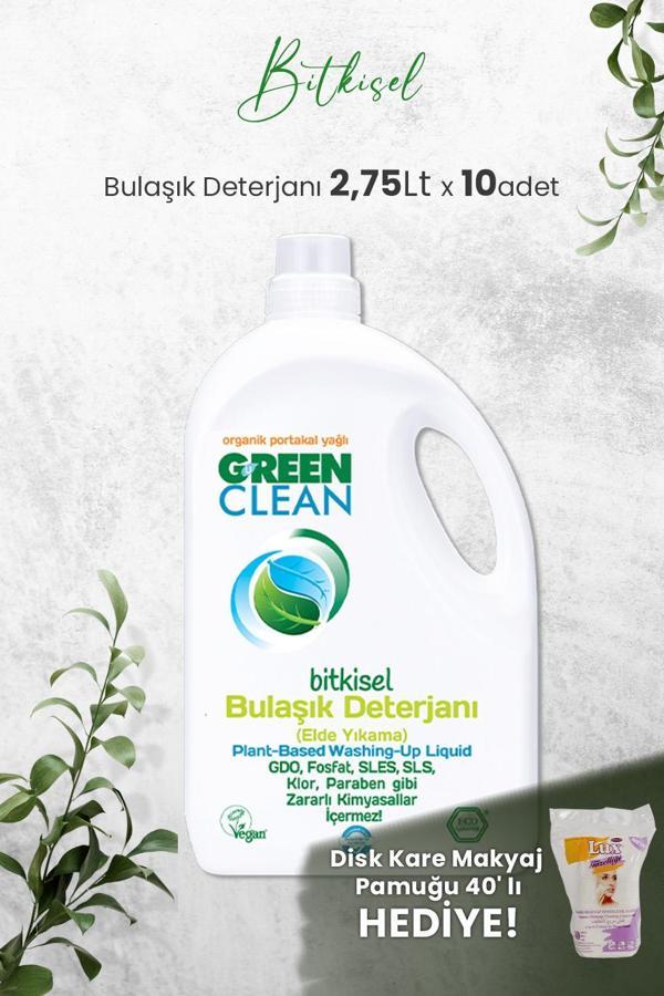 U Green Clean Bitkisel Bulaşık Deterjanı 2,75 LT x 10 Adet ve Hediyeli - Image 1