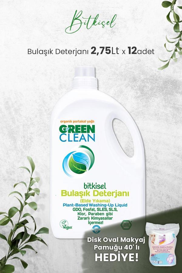 U Green Clean Bitkisel Bulaşık Deterjanı 2,75 LT x 12 Adet ve Hediyeli - Image 1