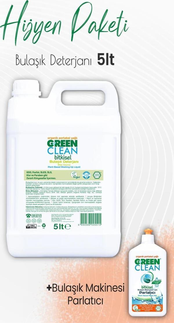 Green Clean Bulaşık Makinesi Parlatıcı Portakal 500 ml ve Bulaşık Deterjanı Portakal 5 lt - Image 1
