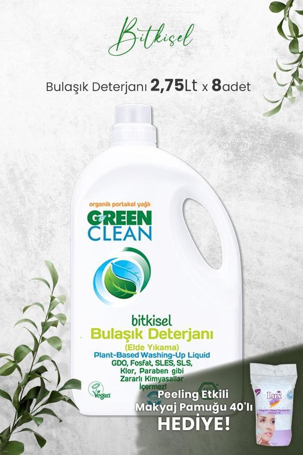 U Green Clean Bitkisel Bulaşık Deterjanı 2,75 LT x 8 Adet ve Hediyeli - Image 1