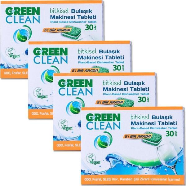 Green Clean Bulaşık Makinesi Tableti 30'lu x 4 Adet - Image 1