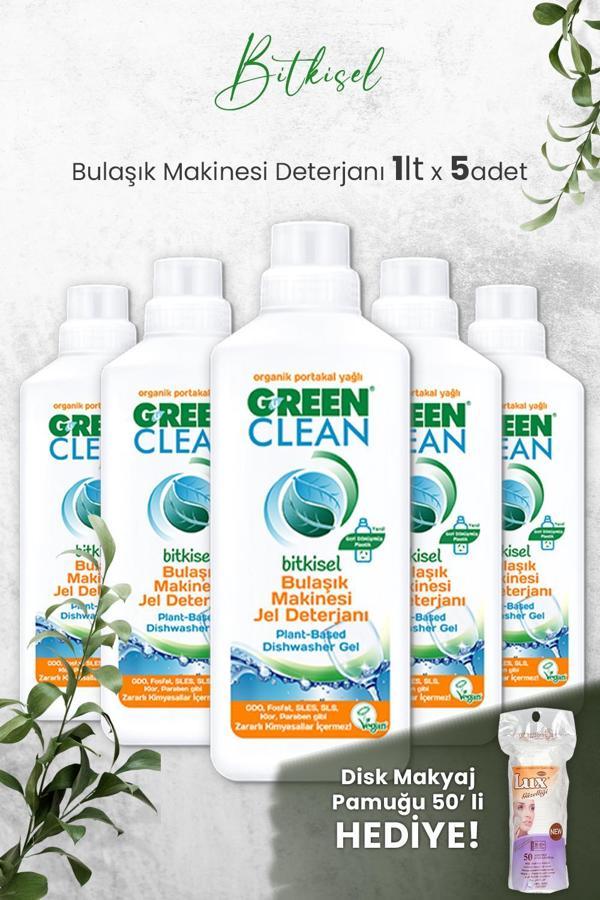 U Green Clean Bulaşık Makinesi Jel Deterjan 1 L x 5 Adet ve Hediyeli - Image 1